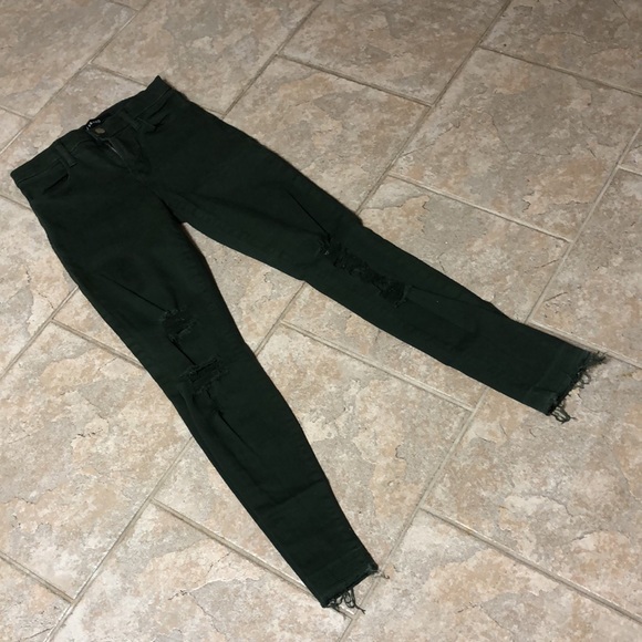 J Brand Distressed Alana cropped jeans Green - Picture 3 of 5